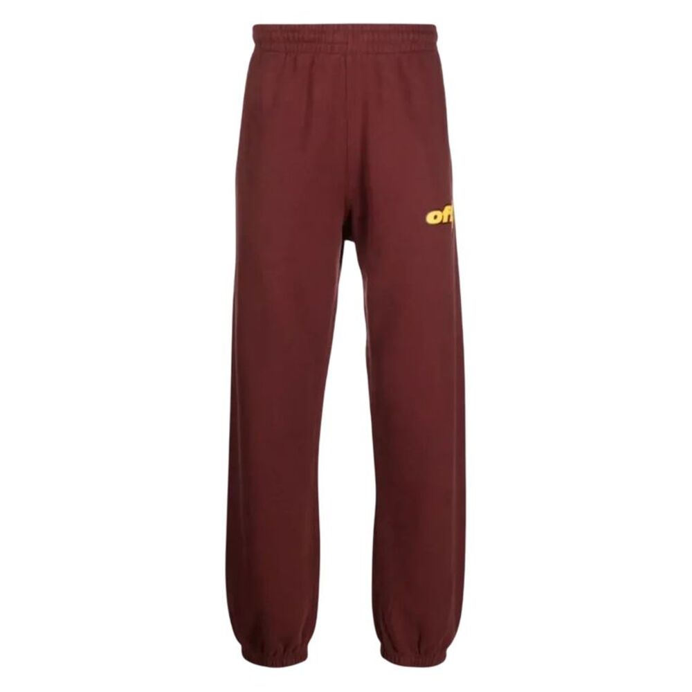 Off White Unisex Adult Thunder Stable Slim Sweatpants / Burgundy